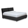 Double Bed with Padded Headboard and Feet Made in Italy - Aaron