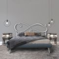 Double Bed with Iron Headboard, 2 Bedside Tables and Mattress - Design