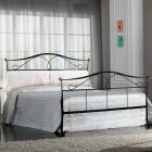 Double bed with tubular iron headboard Made in Italy - Copy Viadurini
