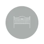 Double bed with tubular iron headboard Made in Italy - Kenzo Viadurini