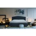 Double Bed with Upholstered Headboard in Made in Italy Fabric - Fulmine
