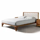 Design double bed 160x200cm with solid Alain walnut base Viadurini