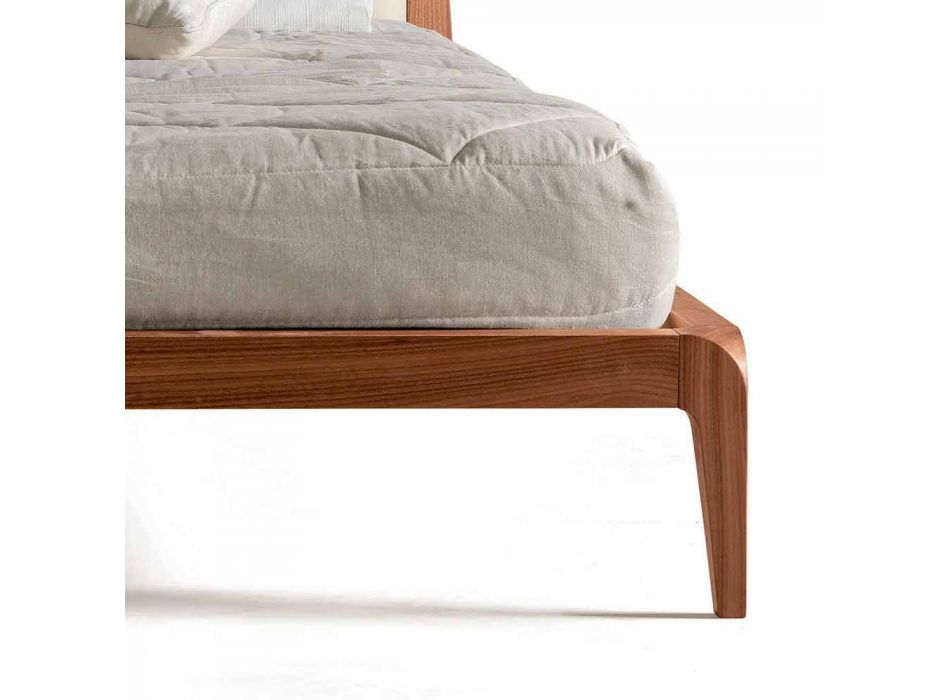 Design double bed with leather upholstered headboard Menardo Viadurini