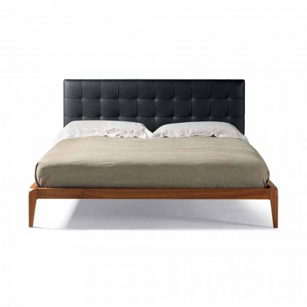 Design double bed with padded headboard Leilo, 160x200 cm Viadurini