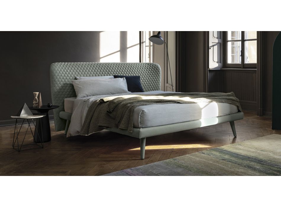 Double bed, without container, contemporary design Corolle by Bolzan Viadurini