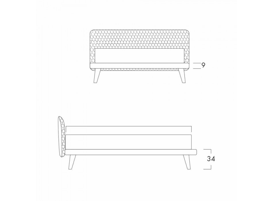 Design double bed upholstered in Corolle Bolzan fabric Viadurini