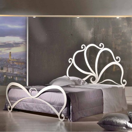 design double bed made of iron with crystal decorations Eden Viadurini