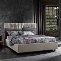 Modern Design Double Bed with Folded or Quilted Headboard - Alano