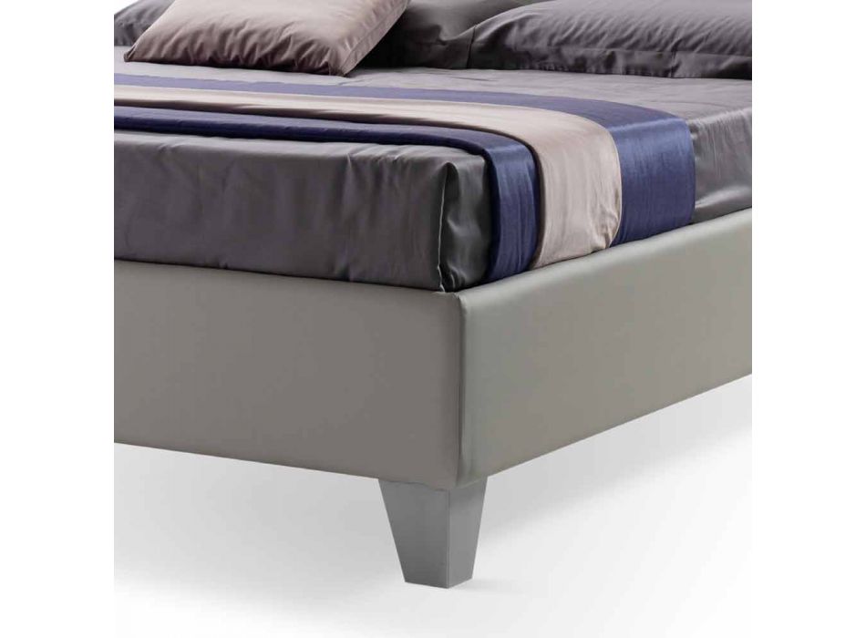 Modern Design Double Bed Upholstered with Box Made in Italy - Pebble Viadurini