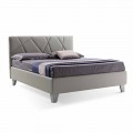Modern Design Double Bed Upholstered with Box Made in Italy - Ciottolino