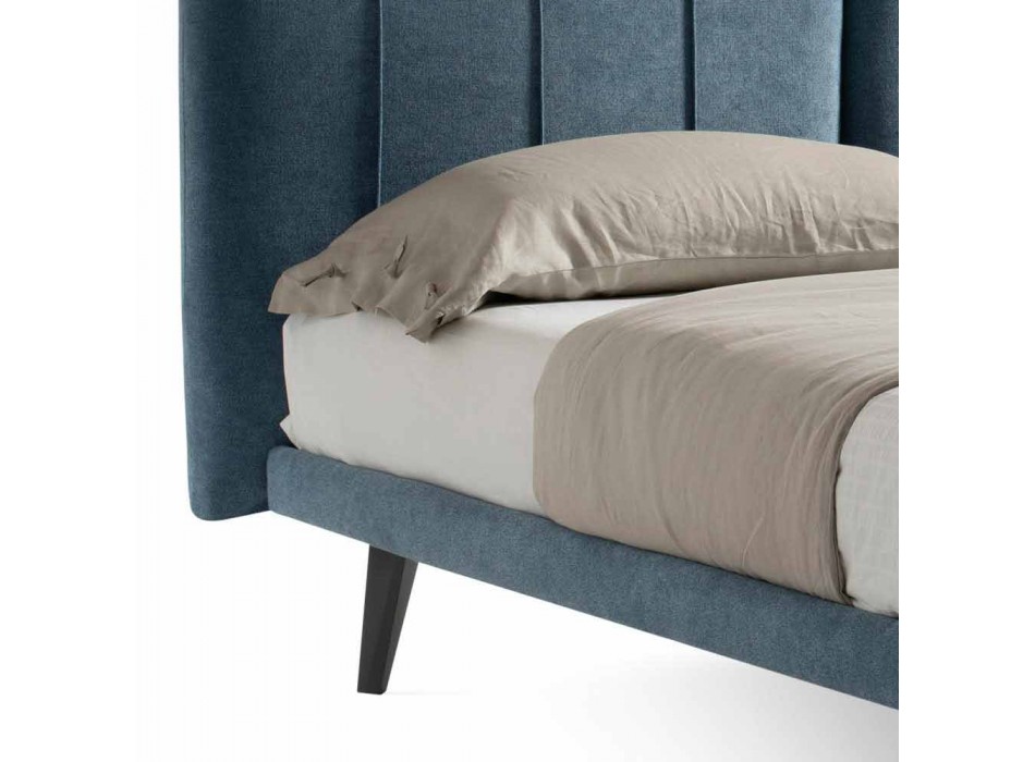 Modern Design Double Bed in Made in Italy Fabric - Nives Viadurini