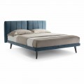 Modern Design Double Bed in Made in Italy Fabric - Nives