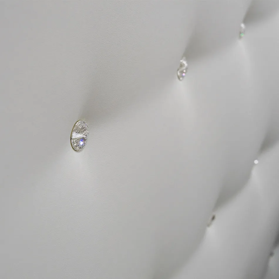 Luxury Double Bed with Box and Swarovski Made in Italy – Little Heart Viadurini