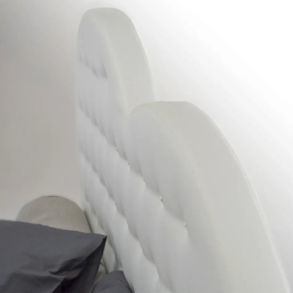 Luxury Double Bed with Box and Swarovski Made in Italy – Little Heart Viadurini