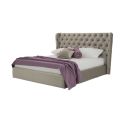 Luxury Double Bed with Box and Capitonnè Headboard Made in Italy - Papero