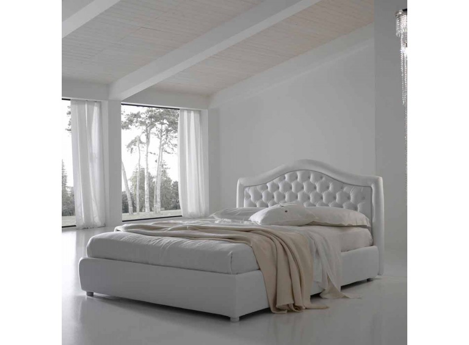Quilted capitonnè double bed, classic design, Capri Bolzan Viadurini