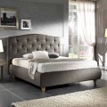 Padded double bed with storage box 160x190 / 200cm Leone