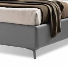 Upholstered Double Bed with Box in Bicolor Ecoleather Made in Italy - Gagia Viadurini
