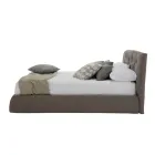 Upholstered double bed with box in eco-leather or fabric made in Italy - Nasello Viadurini