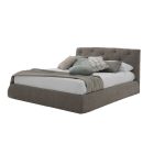 Upholstered double bed with box in eco-leather or fabric made in Italy - Nasello Viadurini