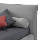 Upholstered double bed with box, fabric or eco-leather Made in Italy - Lardino Viadurini