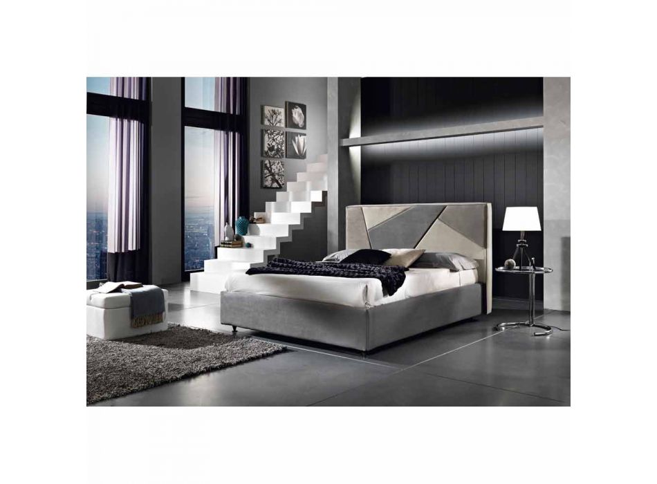 Upholstered double bed with lifting container 160x190 / 200cm Mia Viadurini