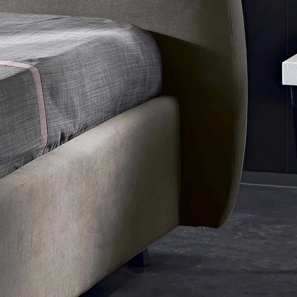 Padded double bed with modern container 160x190 / 200 Reby Viadurini