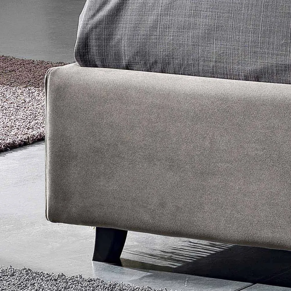 Padded double bed with modern container 160x190 / 200 Reby Viadurini