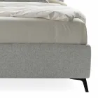 Upholstered Double Bed with Fabric Container Made in Italy - Pebble Viadurini