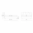 Upholstered Double Bed with Fabric Container Made in Italy - Pebble Viadurini