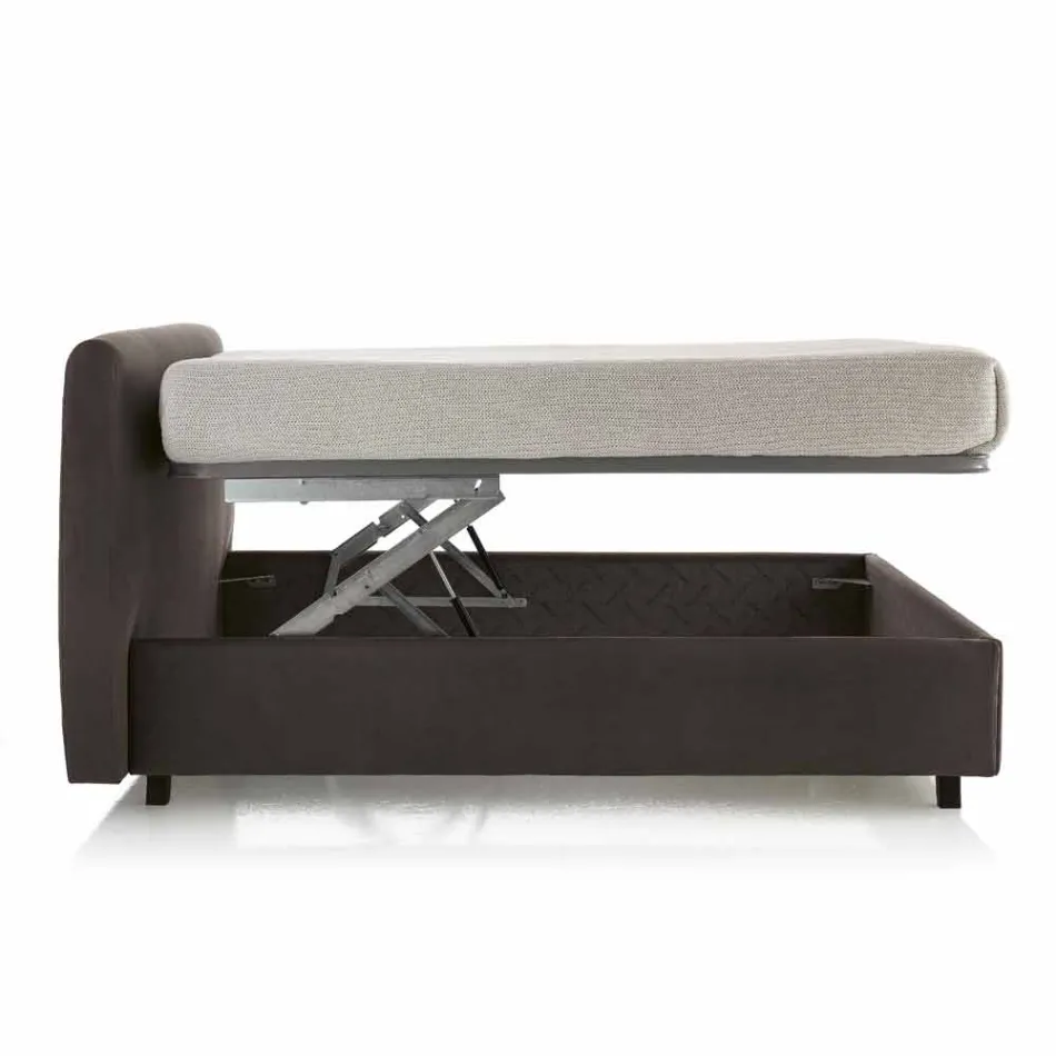 Imitation leather upholstered double bed with box 160x190 / 200 cm Agly Viadurini