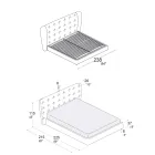 Double Bed Upholstered in Polyurethane Foam Made in Italy - Capriccio Viadurini