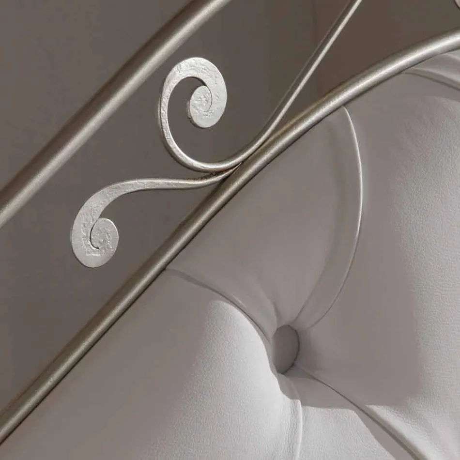 Upholstered double bed handmade in solid iron Gracie Viadurini