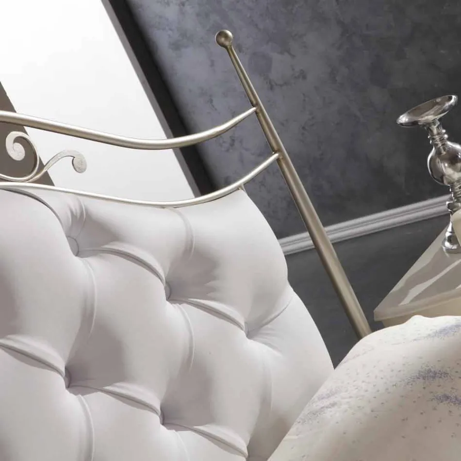 Upholstered double bed handmade in solid iron Gracie Viadurini