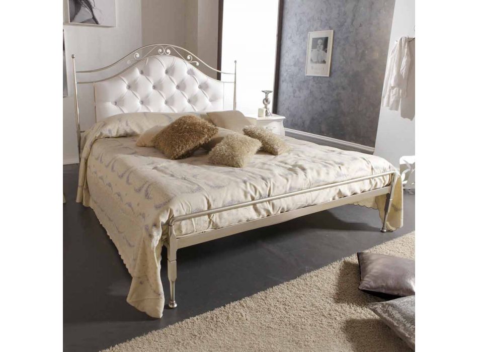 Upholstered double bed handmade in solid iron Gracie Viadurini