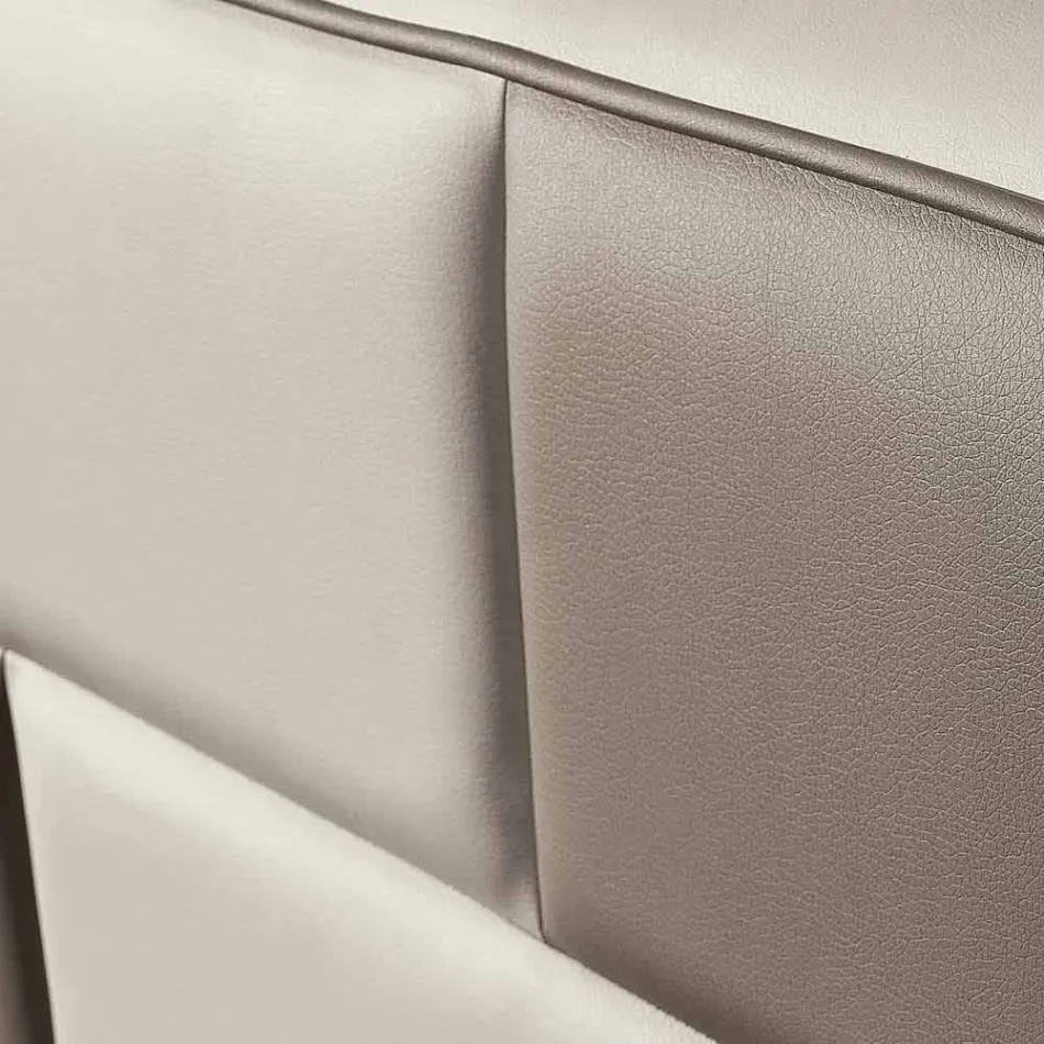 Imitation leather double bed with storage box 160x190 / 200 cm Gin Viadurini