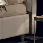 Imitation leather double bed with storage box 160x190 / 200 cm Gin Viadurini