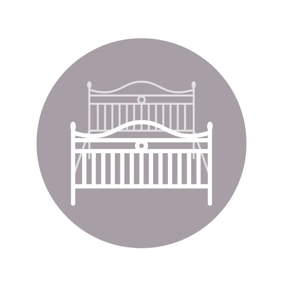 Iron Double Bed with Optional Footboard Made in Italy - Lampo Viadurini