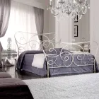 Iron Double Bed with Optional Footboard Made in Italy - Lampo Viadurini