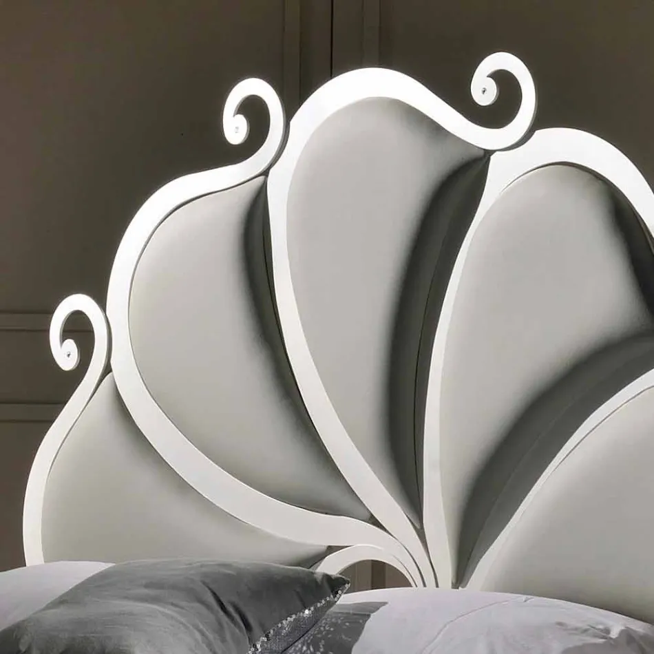 Double bed upholstered with iron crystals Kimberly Viadurini