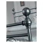 Double Bed in Black Silver Tubular Iron Made in Italy - Geometry Viadurini