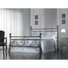 Double Bed in Black Silver Tubular Iron Made in Italy - Geometry Viadurini