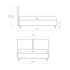 Double bed in fabric or velvet with storage unit Made in Italy - Ernesto Viadurini