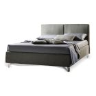 Double bed in fabric or velvet with storage unit Made in Italy - Ernesto Viadurini