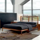 Made in Italy double bed with Didimo solid walnut base Viadurini