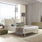 Modern double bed, thin base, Iorca by Bolzan Viadurini