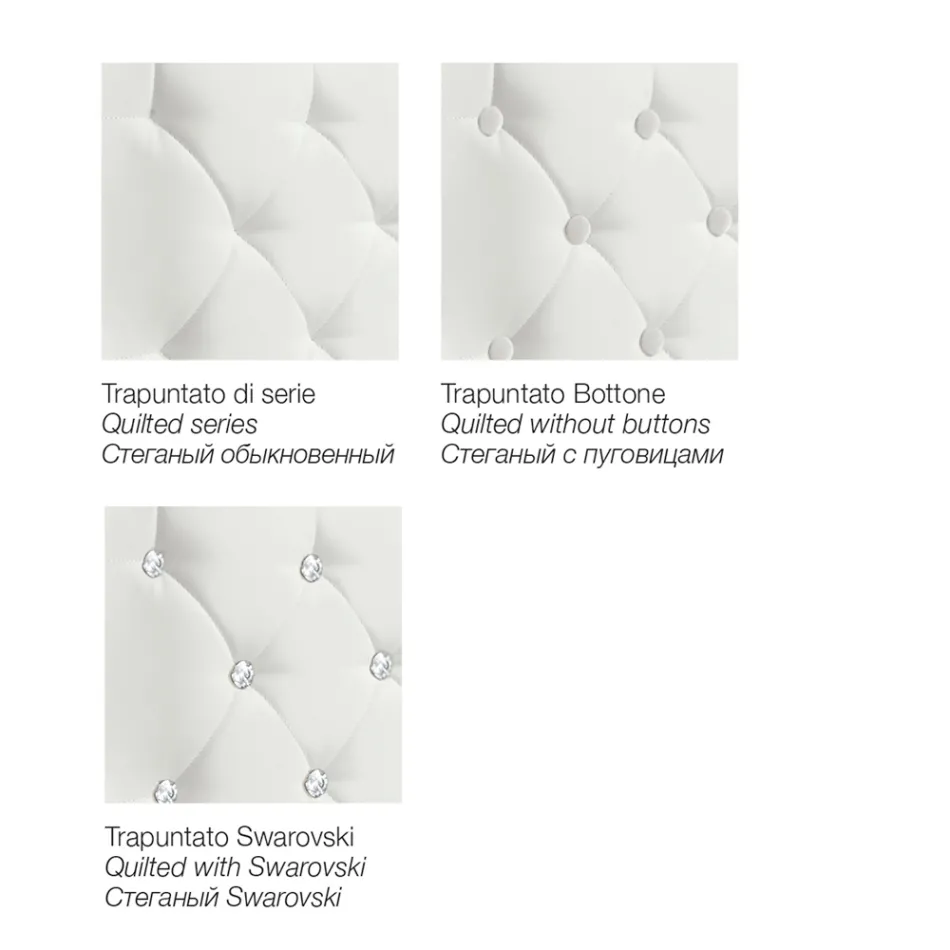 Modern Double Bed with Box and Quilted Headboard - London Viadurini