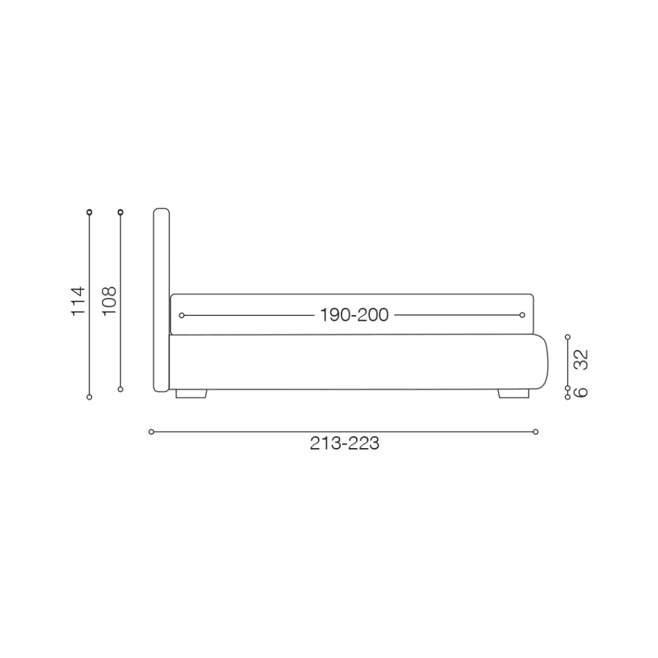 Modern Double Bed with Fireproof Leather Box - Ania Viadurini