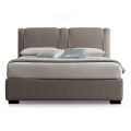 Modern Double Bed with Box in Fireproof Leather - Ania