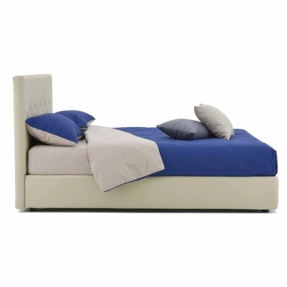Modern Double Bed with Polypropylene Feet Made in Italy - Patos Viadurini